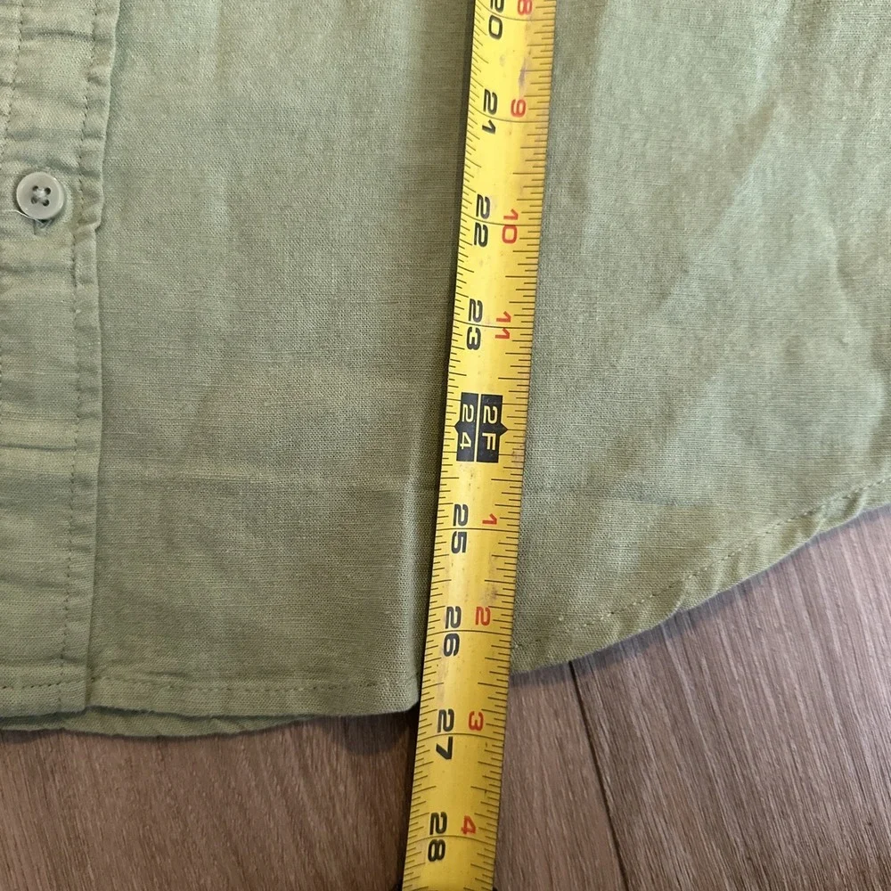 Levi's Linen Blend SS Lightweight Shirt Pocket Green Small Travel‎ Beach NEW